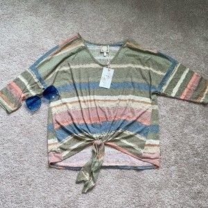 Tru Self Pastel Stripes Top. NWT!